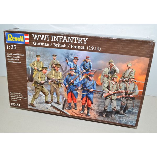 Vintage Revell WWI INFANTRY Toy Soldier Model Kit 1:35 Scale Complete Unbuilt