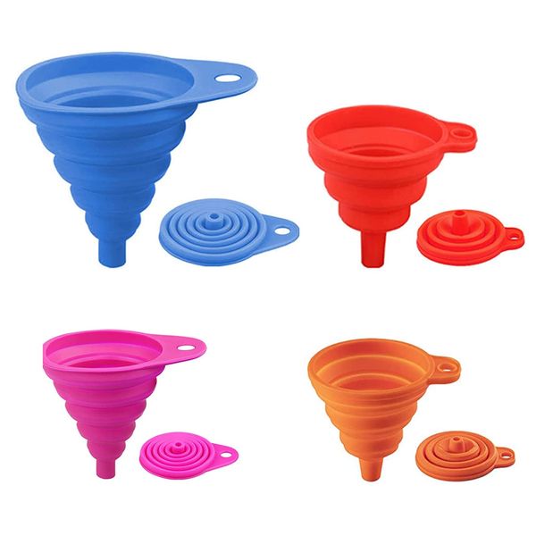 4 Pcs Funnel, Small Funnel, Funnel Kitchen, Mini Funnel, Plastic Funnel, Funnels for Filling Bottles or Containers, Small Funnels for Filling Bottles, Collapsible Funnel Cooking Kitchen Gadgets