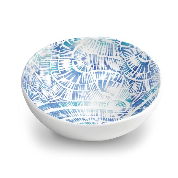 Coastal Scallops DN22912377 Ethical Unbreakable Tableware, BPA-Free, Dish, Serving Bowl, Cereal Bowl, Diameter Approx. 7.1 inches (18 cm), Safe for Kids, Cafe Tableware, Lightweight, Dishwasher-Safe, Birthday Gift, Women, Melamine Tableware, Blue, Blue