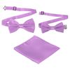 sourcing map Bow Tie for Men, Adjustable Bow Ties with Pocket Square(Light Purple, 2Size)