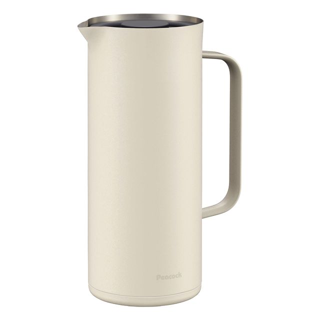 Peacock Thermos Industrial AHW-100W Peacock Thermal Pot, 3.3 gal (1 L), Vacuum Insulated, Cold Insulated, Wide Mouth, Stainless Steel Pot, Thermal Pot, White