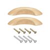 uxcell 2Pcs Wood Drawer Pulls, 2.52" Hole Distance Solid Wood Pulls 4.72" Total Length for Kitchen Handles, Drawer Knobs, Dresser Pulls