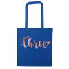 Flox Creative Blue Tote Bag Three Rose Gold