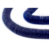 Translucent Cobalt Blue Vinyl Phono Record Beads 12mm Ghana African Disk