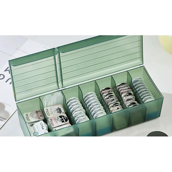 Contact Lens Storage Disposable Colored Contact Lens Box Large Capacity with Lid Dustproof Stylish Transparent White Black Dark Green Tabletop Desk Bathroom Accessories Stationery