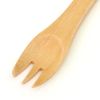 Natural Wood Dessert Fork, Natural Border, Orange