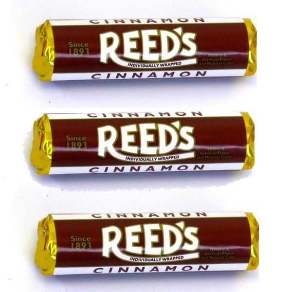 Reed's Classic Cinnamon Hard Candy - Individually Wrapped - Since 1893 (Cinnamon, Pack of 3)