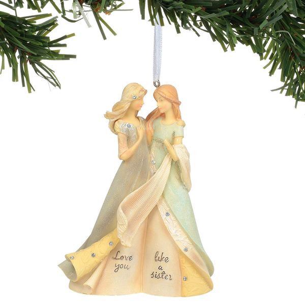 Enesco Foundations Like a Sister Angel Ornament, 4.75", Multicolor
