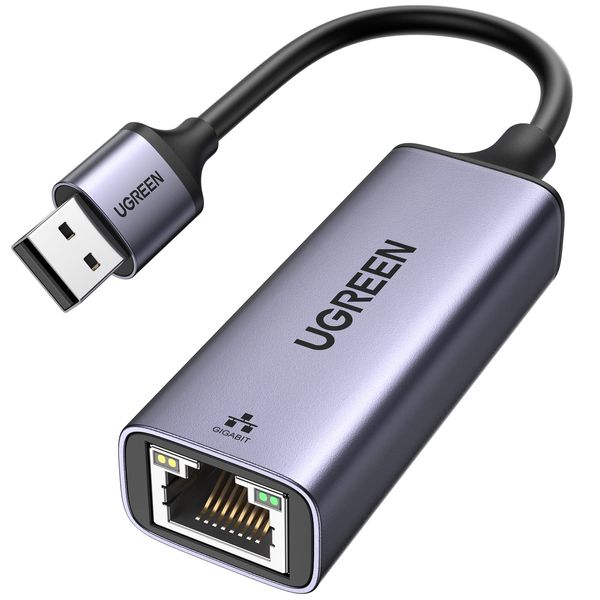 UGREEN Wired LAN Adapter, USB LAN 1000 Mbps High Speed, Compatible with Switch, USB3.0 to RJ45, Supports Windows and Mac OS, Gigabit Ethernet, Aluminum Case, Gaming and Internet Conferencing