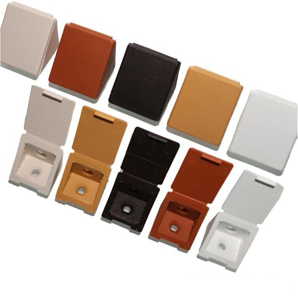 Corner Connecting Shelving Blocks, Shelf Support Bracket Plastic Plinth Fixing, 50 WHITE