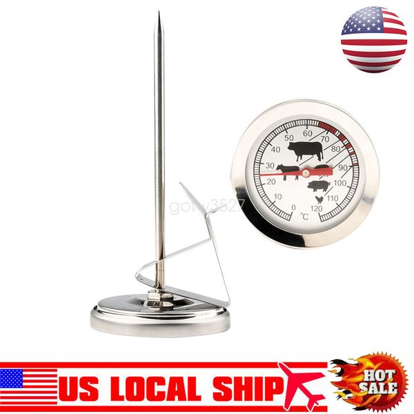 Stainless Steel Instant Read Probe Thermometer BBQ Food Cooking Meat Gauge Meter