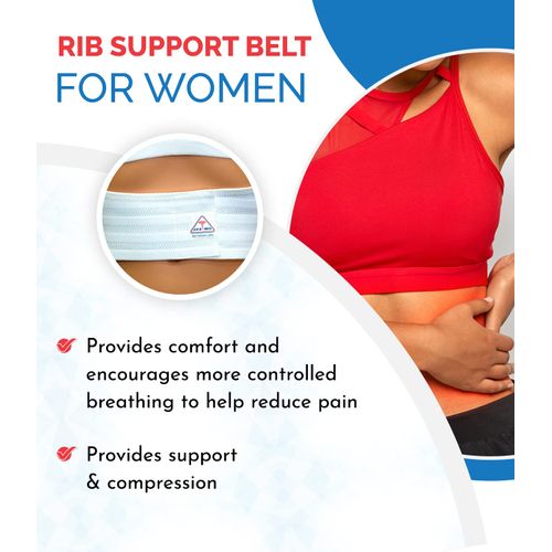 ITA-MED Breathable Elastic Rib Brace, Best Rib Belt for Women, Compression Rib Support Wrap/Binder for Broken, Cracked, Dislocated & Fractured Ribs, Made In USA, Medium