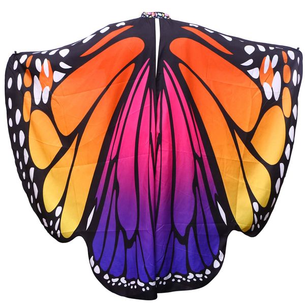 CLISPEED Schmetterlingsflügel Kostüm für Frauen Halloween Schmetterling Schal Cloak Fairy Ladies Wings Cape für Erwachsene Halloween Masquerade Party Supplies Festival Cosplay Kostüm