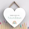 Global Designs Create Your Rainbow Postivity Themed Colourful Hanging Plaque