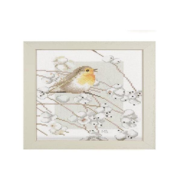 Lanarte Counted Cross Stitch Kit: Robin, NA, 14 x 19cm