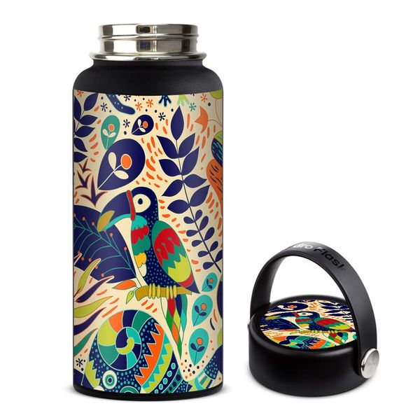 Skin Decal Vinyl Wrap for Hydro Flask 32oz Wide Mouth stickers skins cover/Pop Art Toucan Color Tropical Design