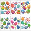 DIYASY 80pcs 6Sheet Static Easter Eggs Window Cling Sticker Decal for Easter Window Display - Static Easter PVC Stickers