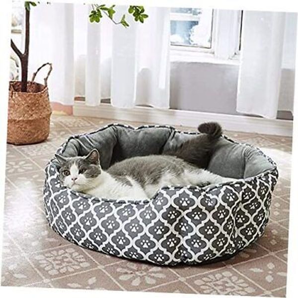 25 Inch Big Cat Bed,Soft Velvet & Waterproof Oxford Two-Sided Cushion, Easy