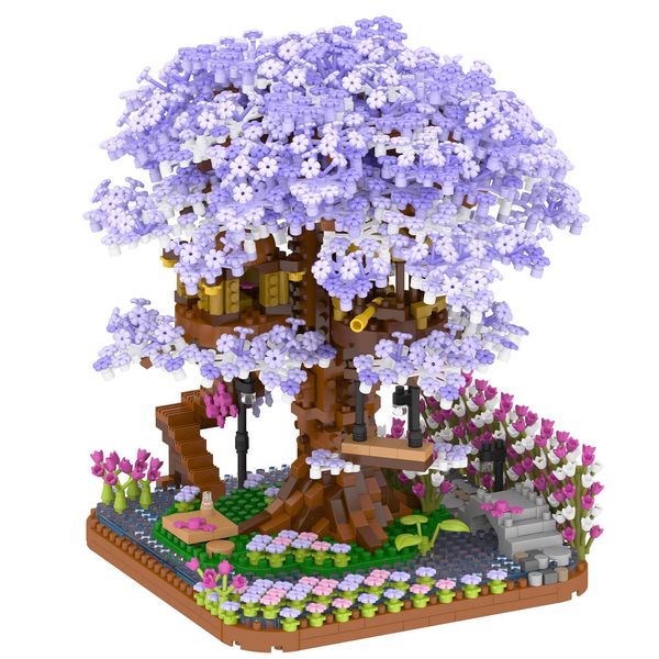 Vziimo Cherry Blossom Bonsai Tree Building Set, Flowers Tree House Model Sets for Adults, 2200Pcs Micro Bricks Collectible Creative Gifts for Adults Girls Boys 14+