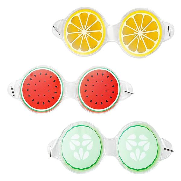 Warm Eye Pad 3pcs Gel Ice Pack Cooling Eye Pads and Under Eye Patches Eye Hot Cold Pack Avocado Watermelon Lemon Eye Cooler Pads for Redness Eye Relax Blindfold