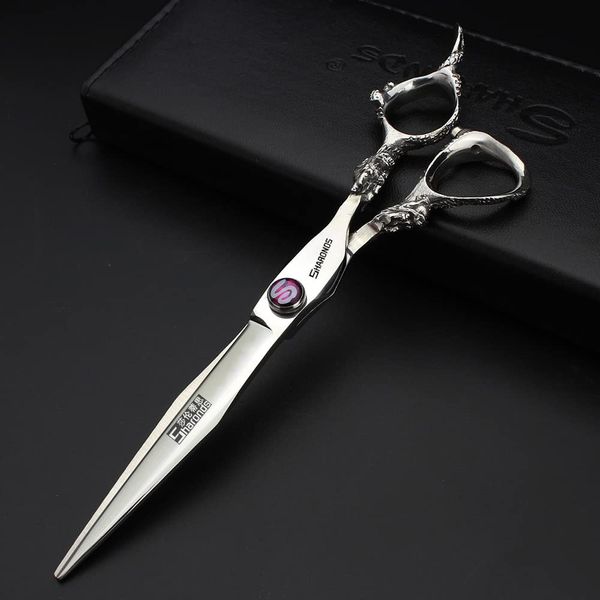 7" 7.5" 8"9" Professional Hairdressing Scissors Barber Salon Hair Cutting Dragon Shears (Large). (7 inch 2pc-C)