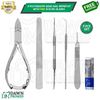 5 Pcs Podiatry Basic Nail Nipper Kit With FREE Scalpel Blades German Grade