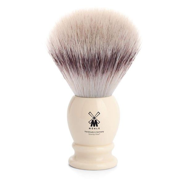 MÜHLE Classic Black X-Large Silvertip Fiber Shaving Brush - Synthetic Luxury Shave Brush for Men, Rich Lather