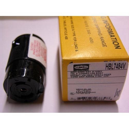 2 Hubbell HBL7484V Twist-Lock Valise Connector Bodies 15A