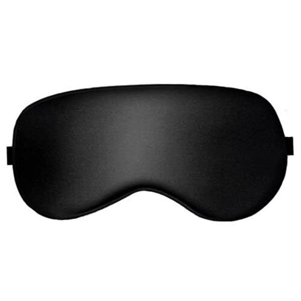 Natural Silk Sleep Mask, Blindfold, Super Smooth Eye Mask (Black)