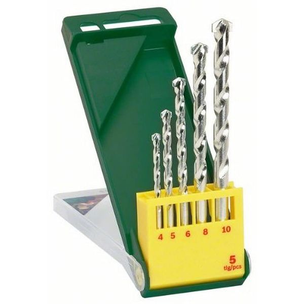 Bosch Accessories 2607019438 4/5/6/8/10 mm Masonry Drill Bit Set (5-Piece)