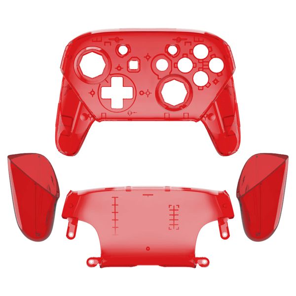 eXtremeRate Octagonal Gate Stick Design Housing Shell for Procon Switch, Clear Material Switch Procon Case, Procon Custom Par-Unit Not Included (Clear Red)