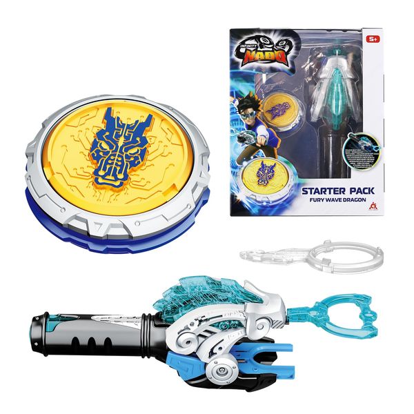 INFINITY NADO Bey Battling Blade Toys, Metal Brust Gyro Toys for Boys and Girls Age 5+, Battle Set with Spinning Top & String Launcher, Spinning Tops Boy Toys Kids Gifts, Fury Wave Dragon