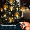 10pcs Warm White Chistmas LED Taper Clip On Candles with Remote Control Timer 