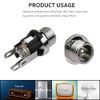 DIYhz 2.5mm DC Power Jack Socket, Panel Mount DC Power Jack Socket Female Panel Mounting Connector 10Pcs
