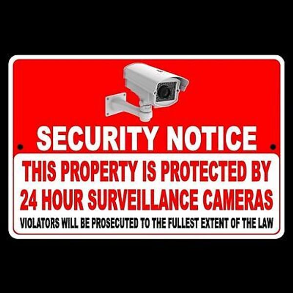 Security Notice This Property Protected 24 Hour Surveillance Camera Sign S0018