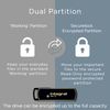 Integral 8GB Secure360 256-Bit Software Encrypted 3.0 USB Secure Flash Memory Drive - Working & Encrypted Dual Partition, Intelligent Password Attack Protection & 360 degree rotating casing
