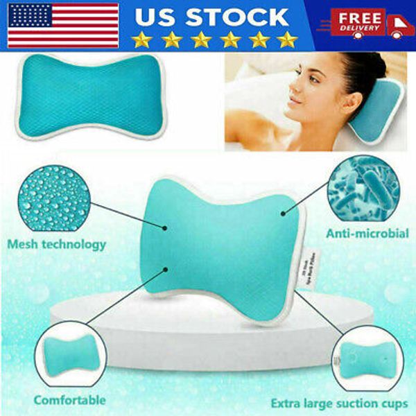 3D Mesh Spa Bath Pillow Neck Support Anti-Slip Bathtub Cushions Suction Cups