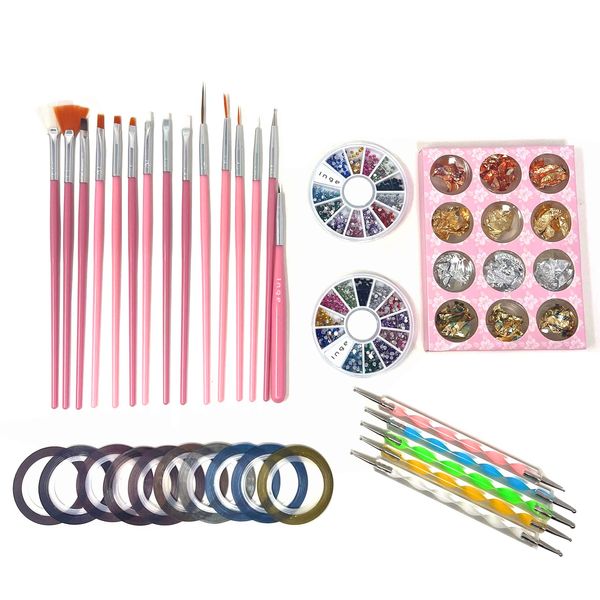 Inge Nail Art Tools, Nail Art Brushes, Nail brushes, Nail Art Kit, Nail Glitter, Nail Tools, Nail Brush Set - 15 PCS