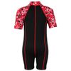 Patterned Lycra Arm Baby Toddler Wetsuit (S, Black-Red)