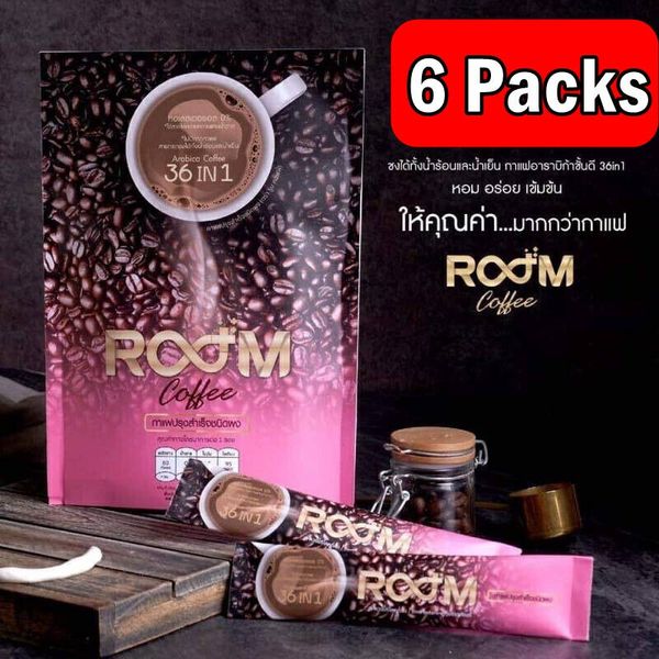 ROOM Coffee BOOM Fiber Detox Collagen 36 in 1 Weight Management Slim Fit 6 Pack