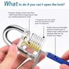 17-Piece Lock Pick Set, Lock Picking Kit with Transparent Practice Padlock & Training Guide, Extractor Tool for Beginners and Professionals, Practice Locks for Training and Hobby Use
