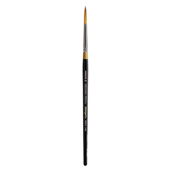 KINGART Original Gold Liner 9350-8 Premium Golden Taklon Multimedia Artist Brushes for Watercolor, Acrylic & Oil Painting