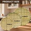 Natural Bamboo Woven Trays, Round Handmade Stackable Basket for Kitchen, Dining, Garden Organization Flat Fruit Vegetable Storage (3 Size)