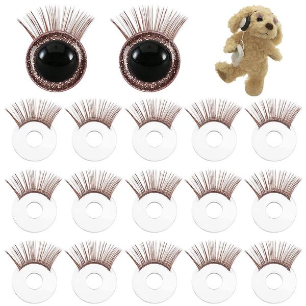 PH PandaHall 20 Stück Puppenwimpern Sicherheitswimpern Browne Augen Make Up Zubehör Wimpern Gefüllte Häkel Augenwimpern Für Die Herstellung von Amigurumi Puppen Teddybären Und Plüschtieren