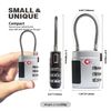 TSA Approved Combination Lock with Cable - Durable & Versatile Security for Suitcases, Backpacks, Gym Lockers, Backpack, Small Padlock for Travel Essentials (Black+Silver)