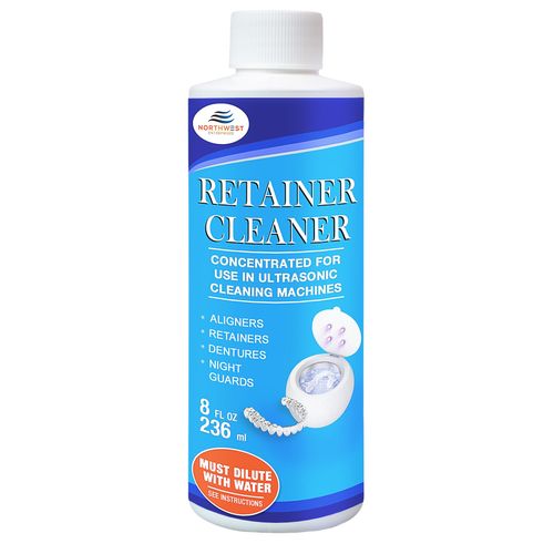 NORTHWEST ENTERPRISES Ultrasonic Retainer Cleaner Solution Concentrate for Ultrasonic Machines - Cleans Mouthguards, Invisalign & Nightguards - Odor, Stain & Discoloration Remover (8 oz)
