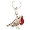 Robin Red Breast Christmas Bird Enamel Key Ring + Gift Bag