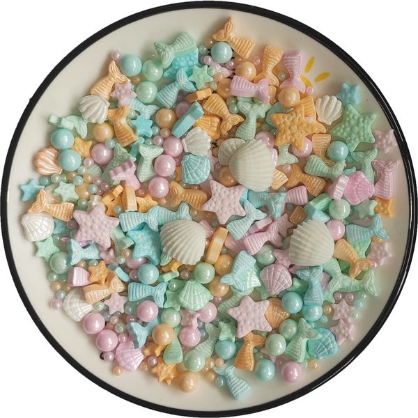 Colorful Ocean Mermaid Candy Sprinkles | Starfish Dessert Sprinkle| Shell Cake Cupcake Toppers | Pearl Cookie Decorations | Sweet Personalities Candy Sprinkles for Cake Decorating(Mix)