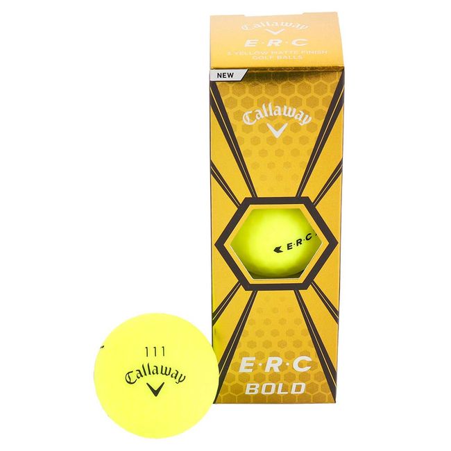 Callaway E-R/C Balls, Yellow, Pack of 3, BL CG ERC 19 BOLD YLW 3B WH