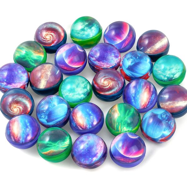 Pllieay 24PCS Galaxy Bouncy Balls, Space Bouncy Balls Bulk 32mm Space Theme Bouncy Balls for Kids Party Favors, Christmas Gift Bag Filling